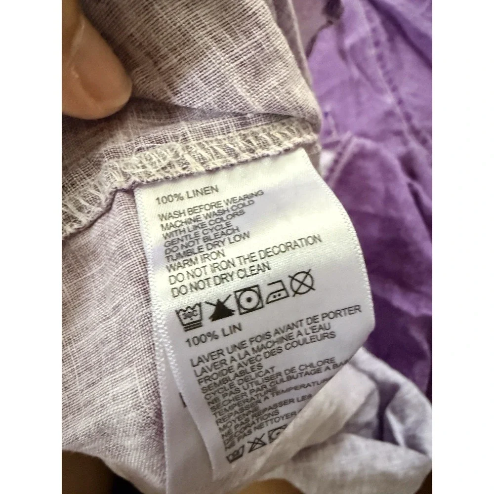 Tommy Bahama Short Sleeve Relax Linen Purple 1XLB Beach Pocket Mens Shirt Solid